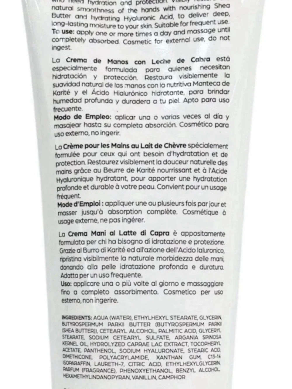 Delfanti Goat's Milk Moisturizing Hand Cream - White